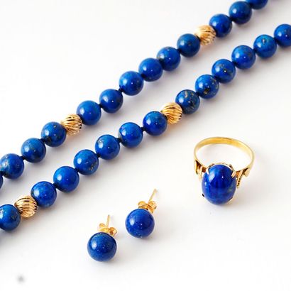 null 14K GOLD LAPIS LAZULI
Necklace composed of lapis lazuli beads and gold-colored...