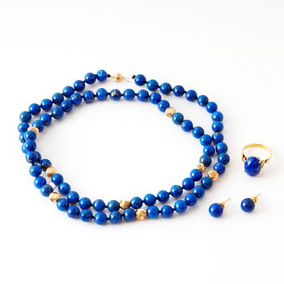 null 14K GOLD LAPIS LAZULI
Necklace composed of lapis lazuli beads and gold-colored...