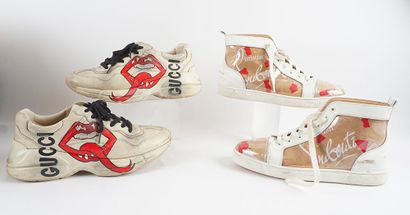 null Lot de chaussures usées comprenant :

- Une paire de Christian Louboutin - Louis...