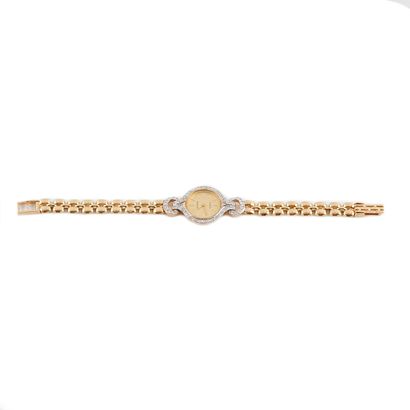 null GENEVA14K GOLD
Lady's wristwatch in 14K gold, round case of approximately 21mm,...