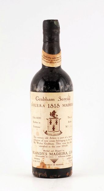 null Blandy's Madeira Grabham Sercial Solera 1818 - 1 bouteille (Collection Claude...