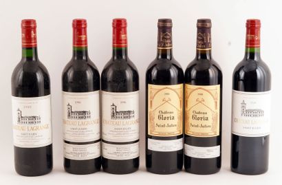 null Château Lagrange 1990, 1996, 2014 Château Gloria 2006 - 6 bouteilles
