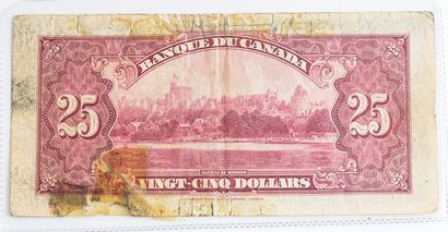 null 25 CANADIAN DOLLARS (1935)
Banknote of 25 dollars of Canada of the year 1935,...