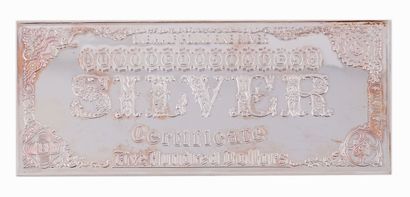 null FIVE HUNDRED SILVER DOLLARS (1996)
Half-pound .999 recto-verso silver bar inscribed...
