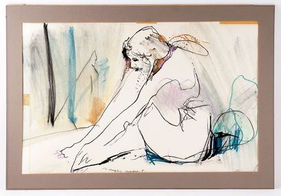 null HODGSON, Thomas Sherlock (1924-2006)
"2 handed figure drawing #2"
Pastel on...