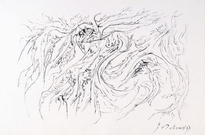 null Guido MOLINARI (1933-2004) 
"53/100"
Ink on paper
Signed and dated on the lower...