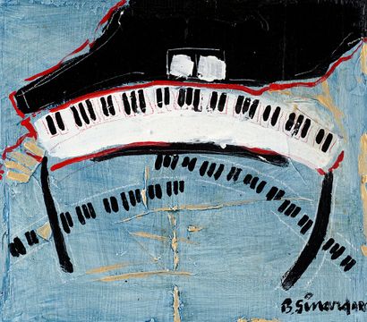 null SIMARD, Benoit (1942-2010)
"Piano à la ligne rouge" 
Oil on board
Signed on...