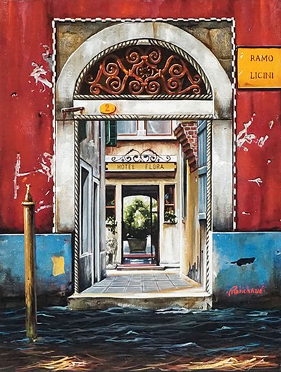 null ROBICHAUD, Louis (1963- )
"Hôtel Flora à Venise"
Huile sur toile
Signée en bas...