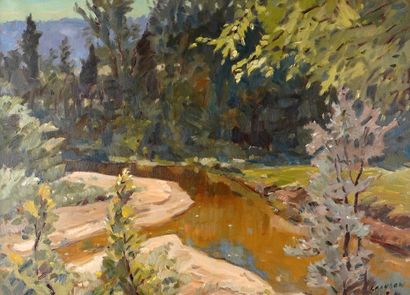 null GRANSOW, Helmut (1921-2000)
"Sandy creek"
Oil on canvas
Signed on the lower...