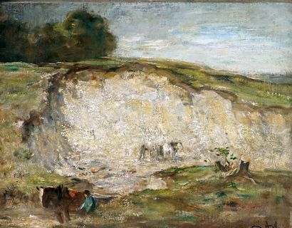 null WALKER, Horatio (1858-1938)
"A sand pit"
Oil on board
Signed on the lower right:...