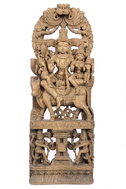 INDIA

Carved wooden group, representing...