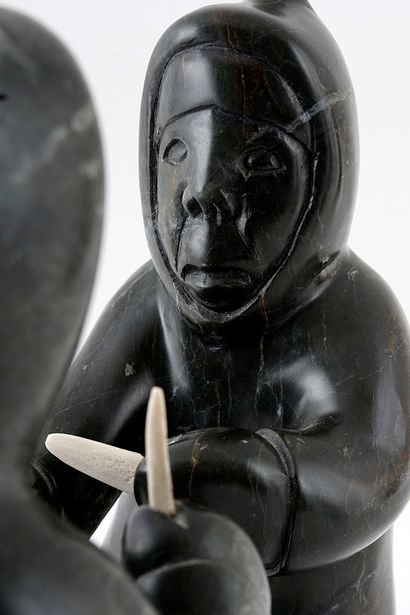 null NINGEOK, Adamie (1948-)
The Squabble
Soapstone and bone
Signed and dated on...