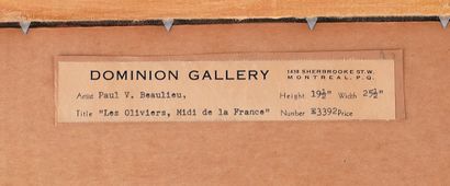 null BEAULIEU, Paul-Vanier (1910-1996)
"Les oliviers, Midi de la France"
Watercolour
Signed...