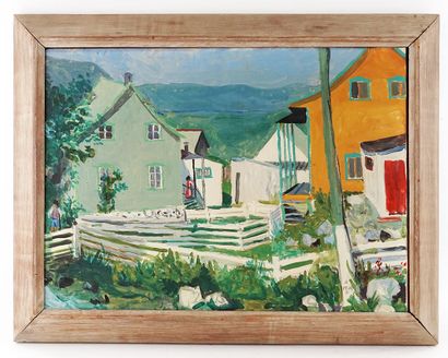 null PELLAN, Alfred (1906-1988) 
Untitled - Charlevoix Houses
Oil on canvas
Signed...