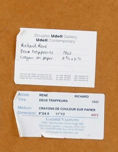 null RICHARD, René Jean (1895-1982)
"Deux trappeurs"
Pastel
Signé et daté en bas...
