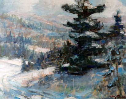 null AYOTTE, Léo (1909-1976)
Fir trees
Oil on canvas
Signed and dated on the lower...