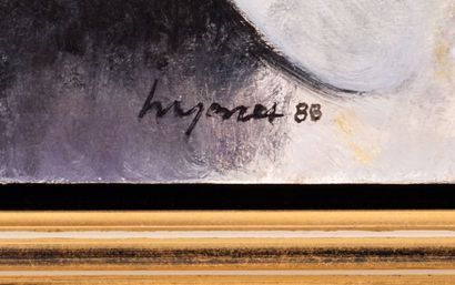 null JONES, Henry Wanton (1925-2021)
"Black Hat"
Oil on masonite
Signed and dated...