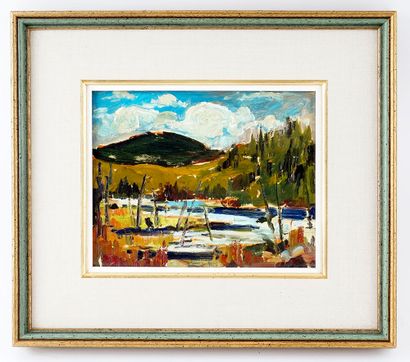 null CÔTÉ, Bruno (1940-2010)
"Lac aux puces, St-Urbain"
Oil on masonite
Signed and...