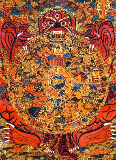 null NEPAL

Polychrome Thangka on canvas, representing a Mandala illustrating various...