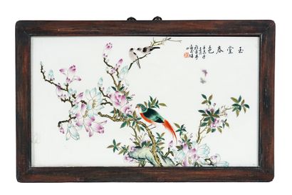 null CHINA

Porcelain plate, with polychrome decoration of birds on flowering shrubs....