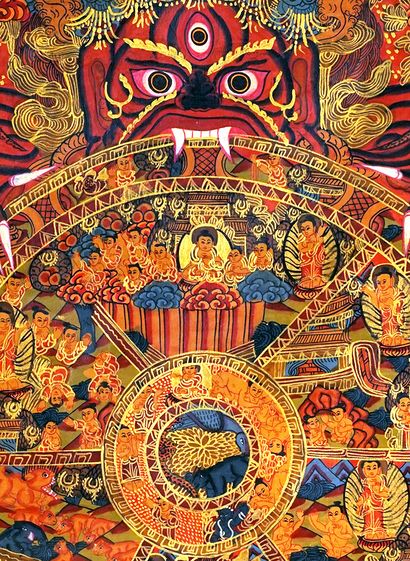 null NÉPAL

Thangka polychrome sur toile, représentant un Mandala illustrant divers...
