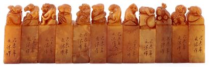 null CHINA

Set comprising twelve Tenwan type yellow soapstone seals.

The coins...
