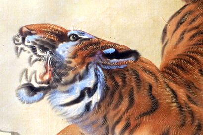 null JAPAN

Ink and color painting on paper, representing a roaring tiger. Sign....