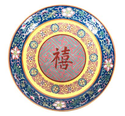 CHINA

Set of four colorful porcelain plates...