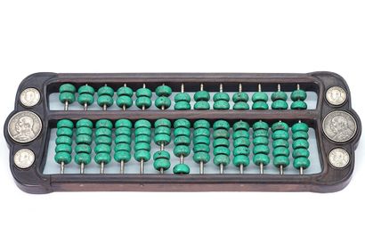 CHINA

Turquoise beaded abacus and six coins....