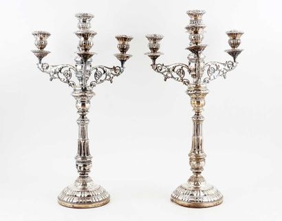 ITALY, LATE 18th century

Pair of silver...