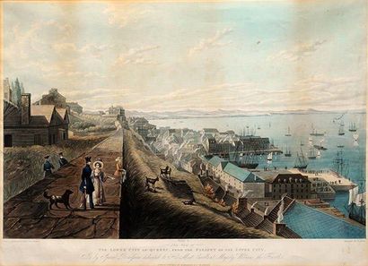 D'après MAJOR JAMES PATTISON COCKBURN (1779-1847) "The lower city of Québec from...
