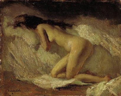 SUZOR-COTÉ, Marc Aurèle de Foy RCA (1869-1937) "Nude study" Huile sur panneau de...
