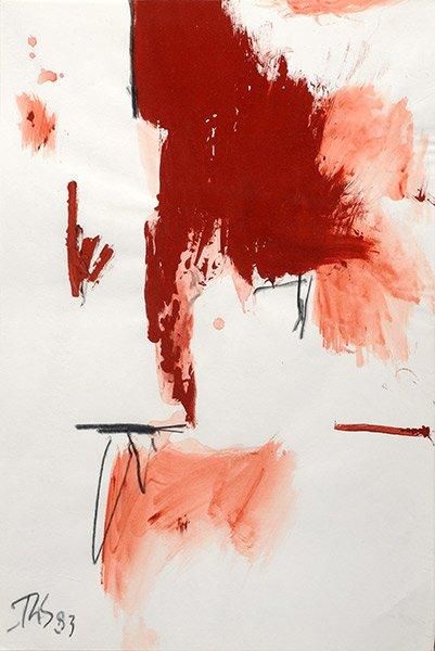 SCHWEITZER, John A. (1952-) "Pompeii's window" Acrylique et fusain sur papier Signé,...