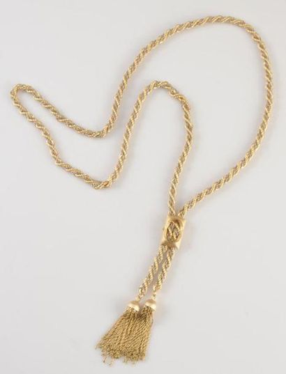 null Collier en or jaune et blanc 18K (poinçonnée) comportant un serre-collier intégré...