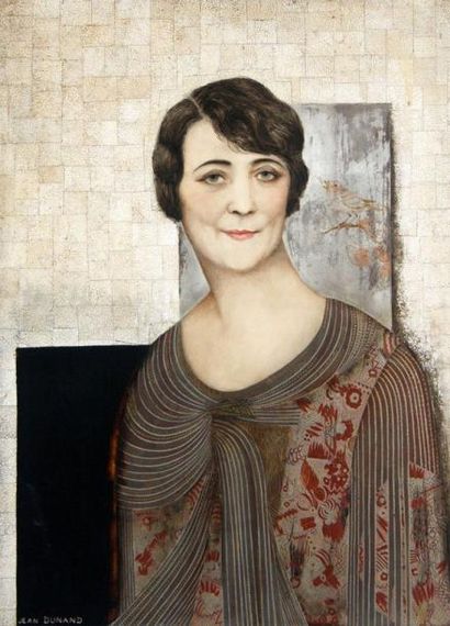 DUNAND, Jean (1877-1942) Portrait de Jeanne Berthelot, épouse de Philippe Berthelot,...