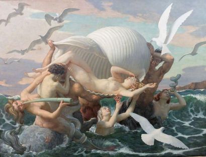 SOUTER, John Bulloch (1890-1972) La naissance de Venus Huile sur toile 182x135.5cm...
