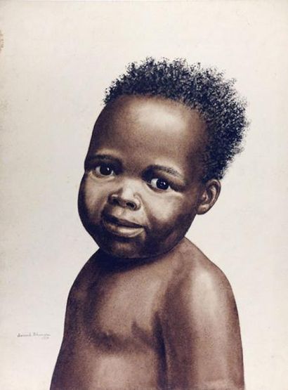 BHENGU, Gerard (1910-1990) Enfant Aquarelle sur papier Signée en bas à gauche: Gerard...