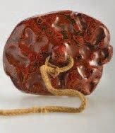 JAPON XIXE SIECLE JAPAN, 19TH C Chinese boxwood Polychrome lacquer amalgam made into...