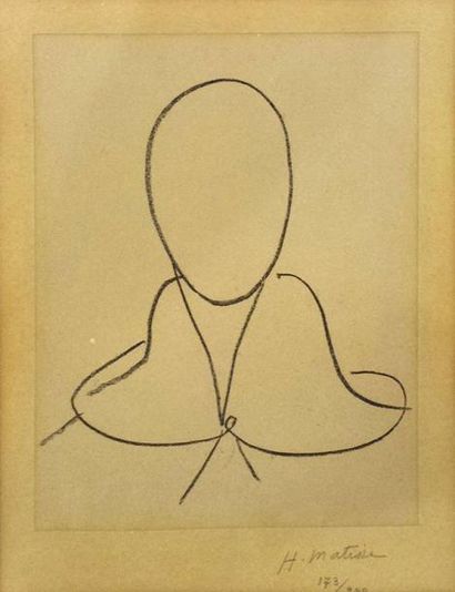 Matisse, Henri (1869-1954) "Etude pour Saint Dominique" Vers 1950-1951 Lithographie...