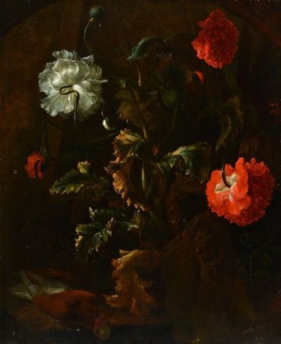 Abraham BISSCHOP (1670-1731) Bouquet de fleurs Huile sur toile Signée en bas à droite:...