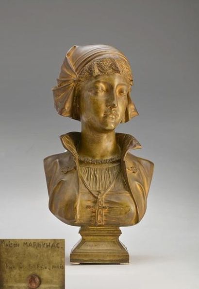 AIZELIN, EUGÈNE ANTOINE (1821-1902) "Sortie de l'Eglise" Sculpture en bronze Signée...