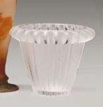 LALIQUE Vase en verre blanc moulé pressé dit «Royat»de forme cylindrique évasée....