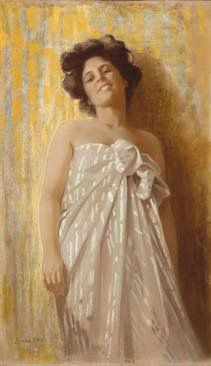BOILEAU, Philip (1864-1917) Femme à la serviette Pastel sur papier Signé et daté...