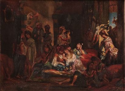 ÉCOLE ORIENTALISTE XIXe siècle Scène Orientale Huile sur toile 25x33cm - 10x13" Provenance:...