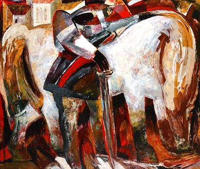 PAVLOV-RUSSAE, Yuri (1964-) "Soldiers" Huile sur toile Titrée, signée et datée au...