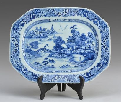 "La compagnie des Indes Orientales" Assiette décorative en porcelaine de Chine blanc...