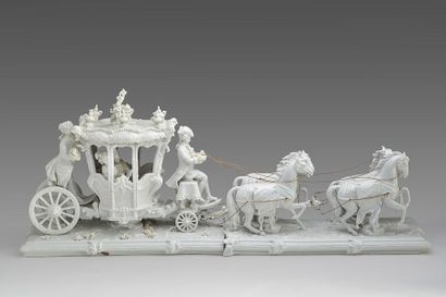 Manufacture de Volksted - XVIIIe siècle Groupe en porcelaine de Saxe représentant...