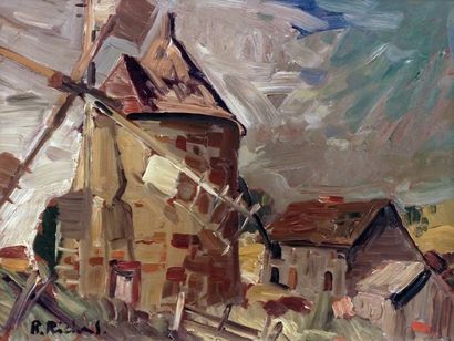 RICHARD, René Jean RCA (1895-1982) Moulin Huile sur isorel Signée en bas à gauche:...