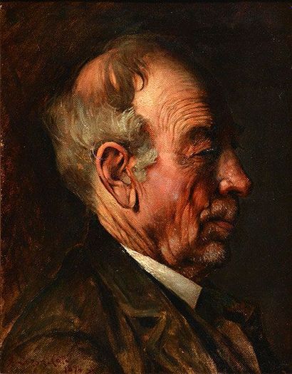 SUZOR-COTÉ, Marc Aurèle de Foy RCA (1869-1937) "Old Man Byr (Old Guide)" Huile sur...