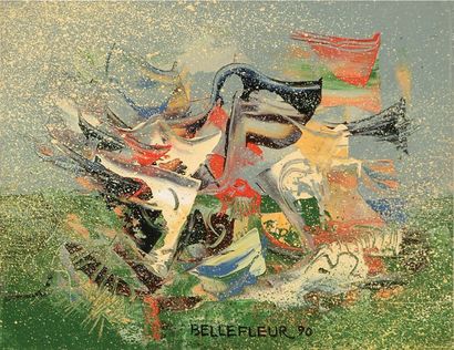 BELLEFLEUR, Léon RCA (1910-2007) «Petite pastorale» Huile sur toile Signée et datée...